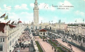 Vintage Postcard 1908 White City Panorama Buildings Square Chicago Illinois ILL