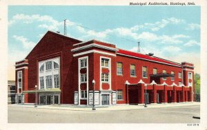 HASTINGS, NE Nebraska   MUNICIPAL AUDITORIUM   c1940's Curteich Linen Postcard