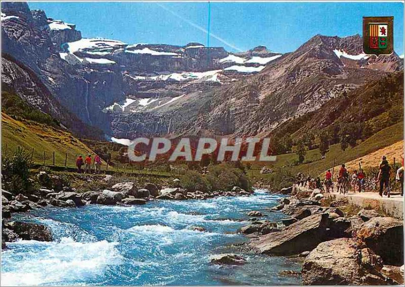 Modern Postcard Gavarnie Hautes Pyrenees (altitude 1357 m) the Gave and Cirque