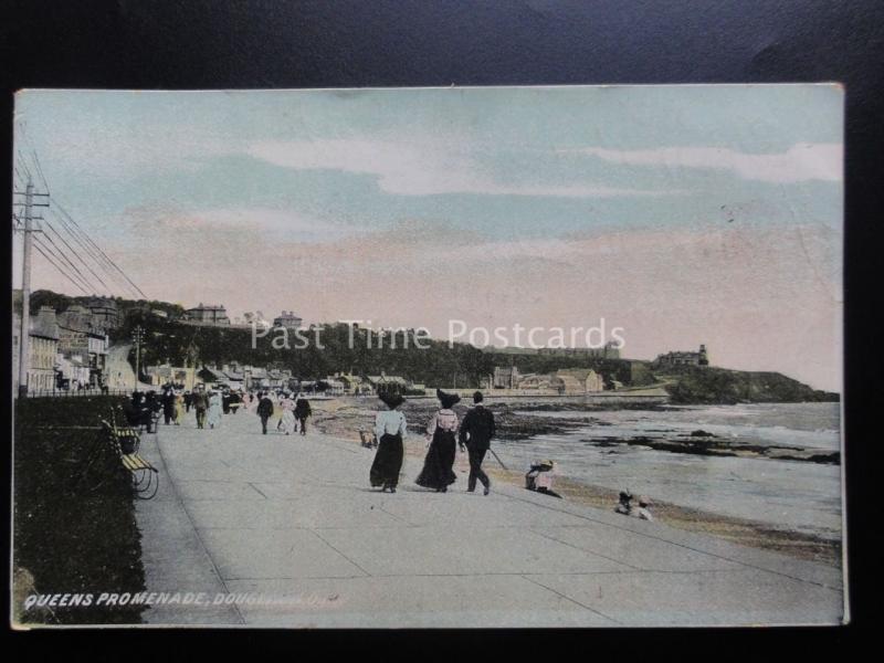 Isle of Man: Douglas QUEENS PROMENADE c1907 - Old Postcard by Lewis Series