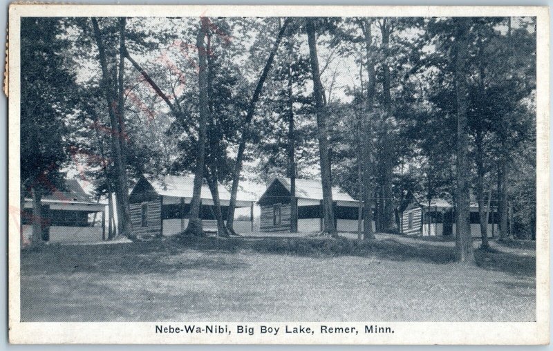 c1920s Remer, MN Big Boy Lake Nebe-Wa-Nibi Cabin Lodge House Auburn PC A190