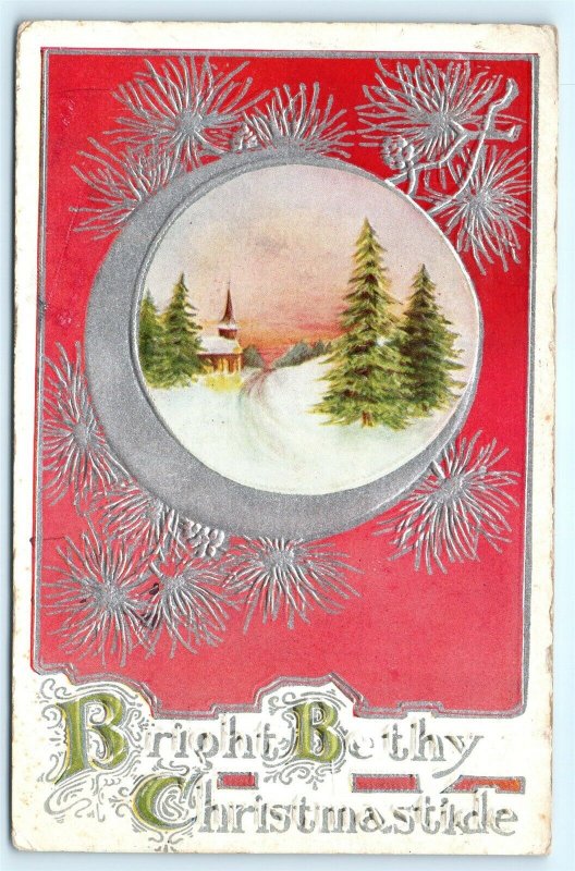 Postcard Christmas Bright Be They Christmastide 1909 A04