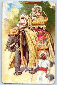 Delhi India Postcard A Viceregal Party Elephant c1910 Connoisseur Tuck Art