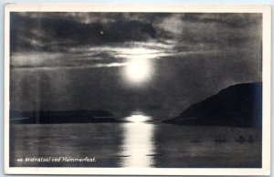 Postcard - Midnight sun at Hammerfest, Norway