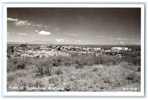 c1950's View Of Town Desert Mountain Tombstone Arizona AZ RPPC Photo Postcard 