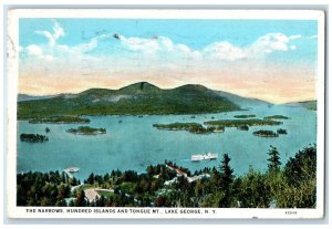 1930 The Narrows Hundred Islands And Tongue Mt. Lake George New York NY Postcard