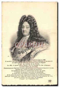 Old Postcard King Louis XIV of France