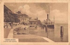 Unberlingen Germany Partie am Hafen Steam Boat Landing Antique Postcard J54497