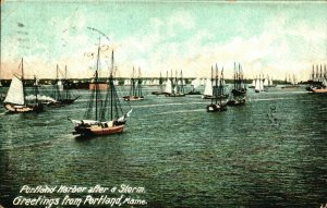 Portland Harbor After Storm Portland Oregon Undivided Back Postcard Posted 1906 