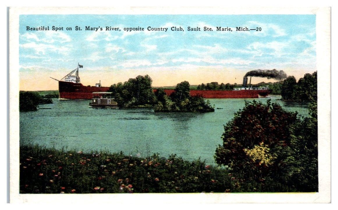 Laker on St. Mary's River opposite Country Club, Sault Ste. Marie, MI