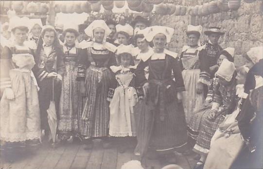 Spain Locals In Traditional Costume Real Photo