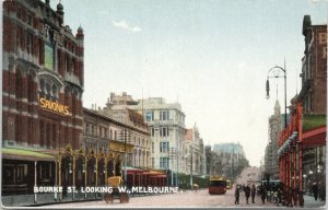 Bourke Street West Melbourne Australia Savonas REM Postcard E69