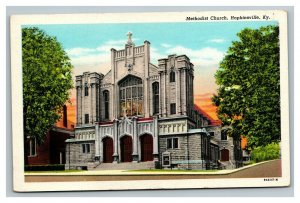 Vintage 1940's Postcard United Methodist Church S. Main St Hopkinsville Kentucky