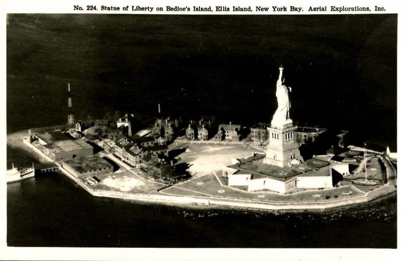 NY - New York City. Bedloe's Island, Ellis Island, Statue of Liberty, Fort Wo...