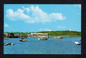 ME View Lord's Lobster Restaurant Harbor Boats WELLS MAINE Postcard PC