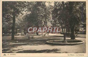 Old Postcard Epinal Le Cours La Fontaine