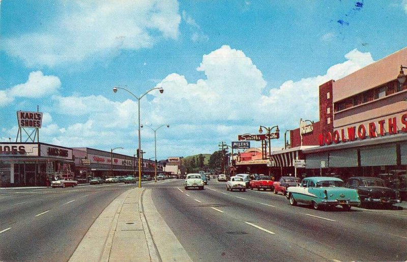 Hayward California Business District Street Scene Vintage Postcard AA56071