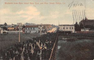 Vallejo California Main Street Workmen from Mare Island Navy Yard PC AA28556