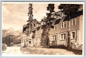 Deer Lodge Lake Louise Alberta, Vintage Harmon RPPC Postcard, 1957 CDS Cancel