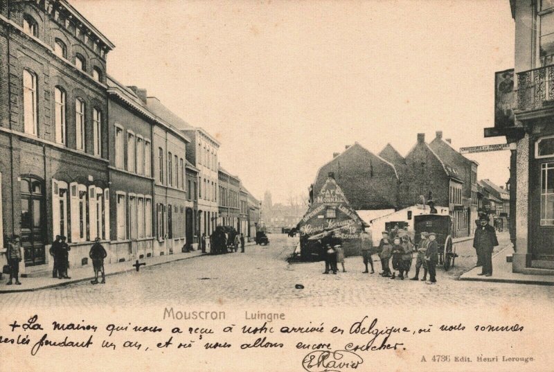 Belgium Mouscron Luingne Moeskroen Vintage Postcard 03.96