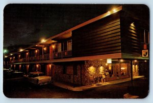 Moscow Idaho ID Postcard Royal Motor Inn Exterior Building Night c1960 Vintage