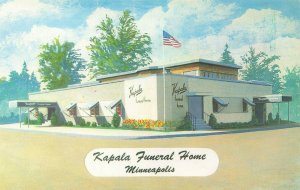 Minneapolis MN Kapala Funeral Home U. S. Flag Postcard