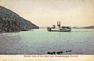 LAKE MEMPHREMAGOG VERMONT~STEAMER SHIP LADY OF THE LAKE~1900s POSTCARD