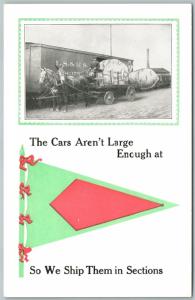 EXAGGERATED ANTIQUE POSTCARD CARS AREN'T LARGE ENOUGH