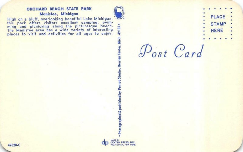 MANISTEE, MI Michigan  ORCHARD BEACH STATE PARK CAMPGROUND  Roadside  Postcard