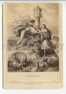 3185808 GOETHE Heideroslein SHEEP by KAULBACH old CABINET Card