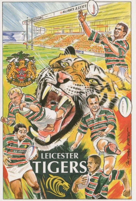 Sports Postcard - Rugby Clubs Series No 1 - Leicester Tigers RR9611