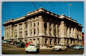 Silver Bow County Court House Butte Montana, 1957 Postcard Pray For Peace Cancel