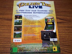 GOLDEN TEE LIVE 2004  ORIGINAL VIDEO ARCADE GAME FLYER Vintage Retro Art UNUSED