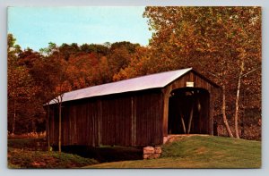 Muckingum County Ohio Salt Creek Covered Bridge VINTAGE Postcard A135