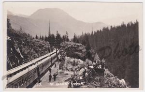 RPPC Albert Canyon Railroad Railway Trains Passenger Cars Vintage Postcard