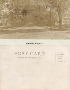 WINDSOR VT STATE STREET ANTIQUE REAL PHOTO POSTCARD RPPC