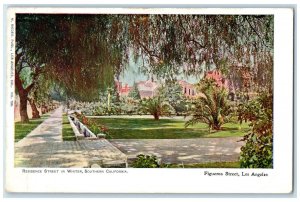 c1905 Residence in Winter Figueroa Street Los Angeles California CA Postcard