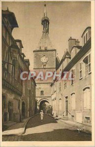 Old Postcard Avallon (Yonne) Gate and Clock Tower