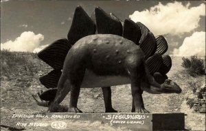 Rapid City South Dakota SD Dinosaur Park Stegosaurus RPPC Vintage Postcard