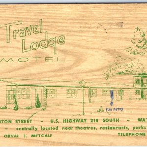 c1950s Waterloo, IA Travel Lodge Motel on Hwy. 218 Advertising Postcard A63
