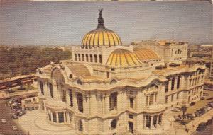 MEXICO CITY~PALACIO de BELLAS ARTES-FISHGRUND COLOR NATURAL POSTCARD 1955