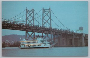 Transportation~Quad Cities-Mississippi River~Queen of Hearts Steamboat~1960s Pc