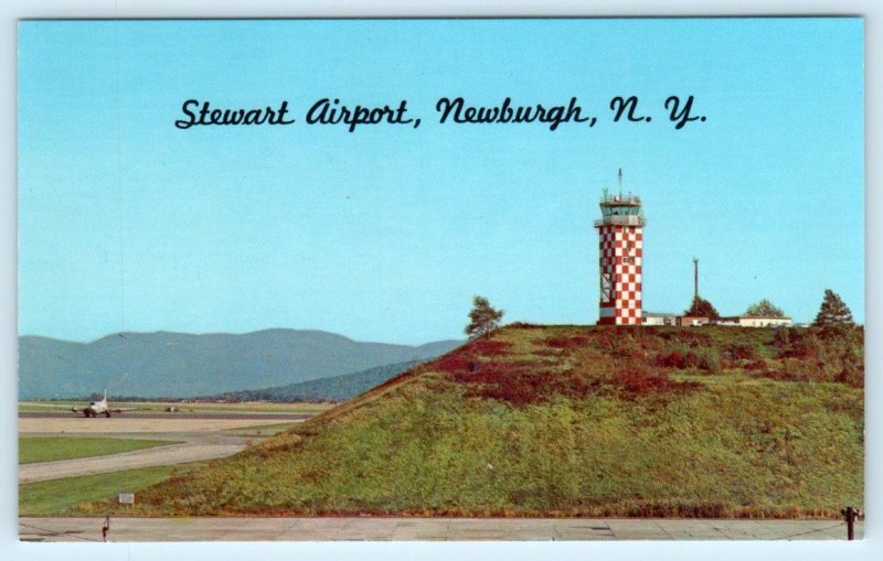 NEWBURGH, New York NY Control Tower STEWART AIRPORT Airplane c1960s