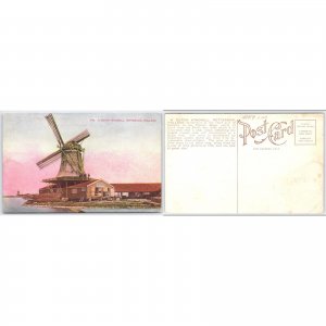 Postcard A Dutch Windmill Rotterdam Holland Architecture c1910
