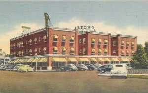 PECOS, Texas TX  Roadside HOTEL BRANDON  Reeves County c1940s Linen  Postcard