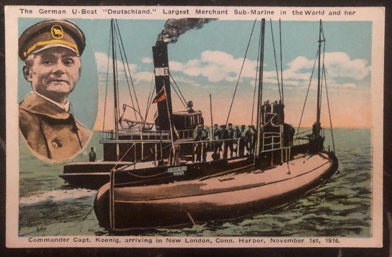 Ungebraucht Ppc Postkarte Deutsche U Boot Deutschland Arriving in London Ct USA