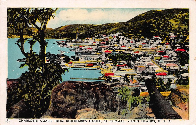 Charlotte Amalie, St. Thomas, U.S. Virgin Islands, Early Postcard, Used in 1949