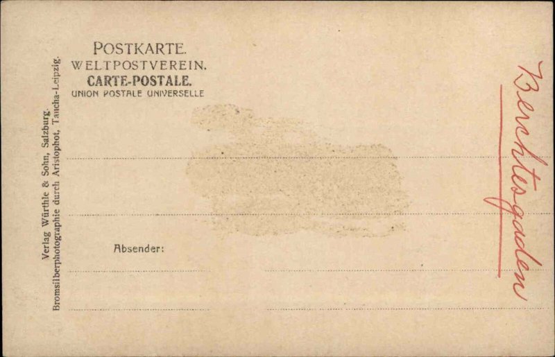 Berchtesgaden Germany Marktplatz Street Scene Real Photo Vintage Postcard