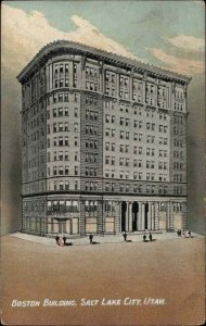 Salt Lake City Utah UT Boston Building 1900s-20s Vintage Postcard