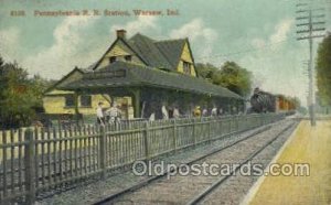 Pennsylvania, RR Station, Warsaw, IN, USA Train Railroad Station Depot 1911 p...